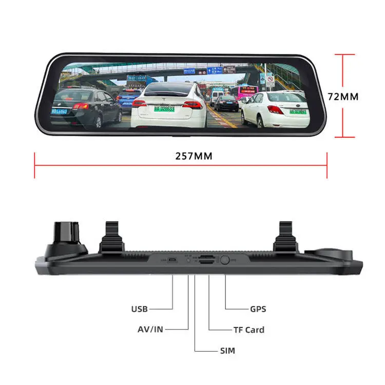 Android 8.1 System 10 Inch Touch Screen Dual Lens Video Recorder Rear View Mirror 4G WiFi Car Camera — view 4