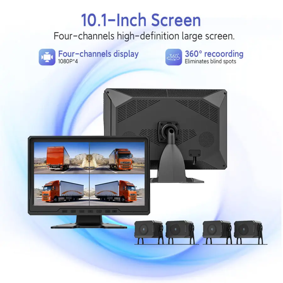 360-Degree All-Round 1080p Dual Lens IPS Screen Dash Cam Truck Recorder for Parking Reverse Rear View Monitoring — image 3