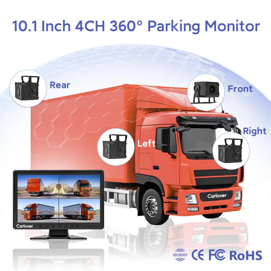 360-degree Video Car DVR Dash Streaming Media Driving Recorder Truck DVR Monitor Dash Cam for Trucks — image 6