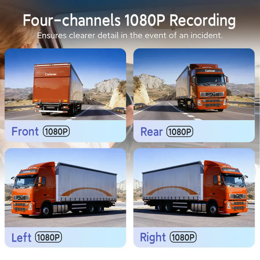 10 Inch Dual Lens Truck Dashboard Dash Cam Four Camera 360 Degree 1080P Without Dead Angle Monitoring Driving Recorder — image 2