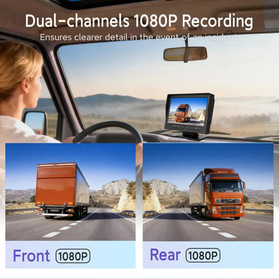 Wholesale OEM/ODM Dual Lens 1080P Night Vision Truck DVR Rear View Mirror Car Black Box Dashcam Video Recorder — image 2