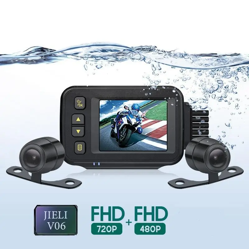 Carlover 2 Inch IPS 720P Waterproof Dual Lens 140 Ultra Wide Angle Motorcycle DVR Dash Cam with Loop Recording — view 2