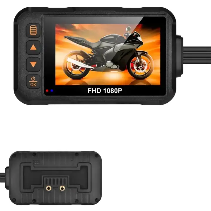 Custom Logo 3 Inch Dual Lens Waterproof Dash Cam Motorcycle Driving Recorder Camera DVR — view 1
