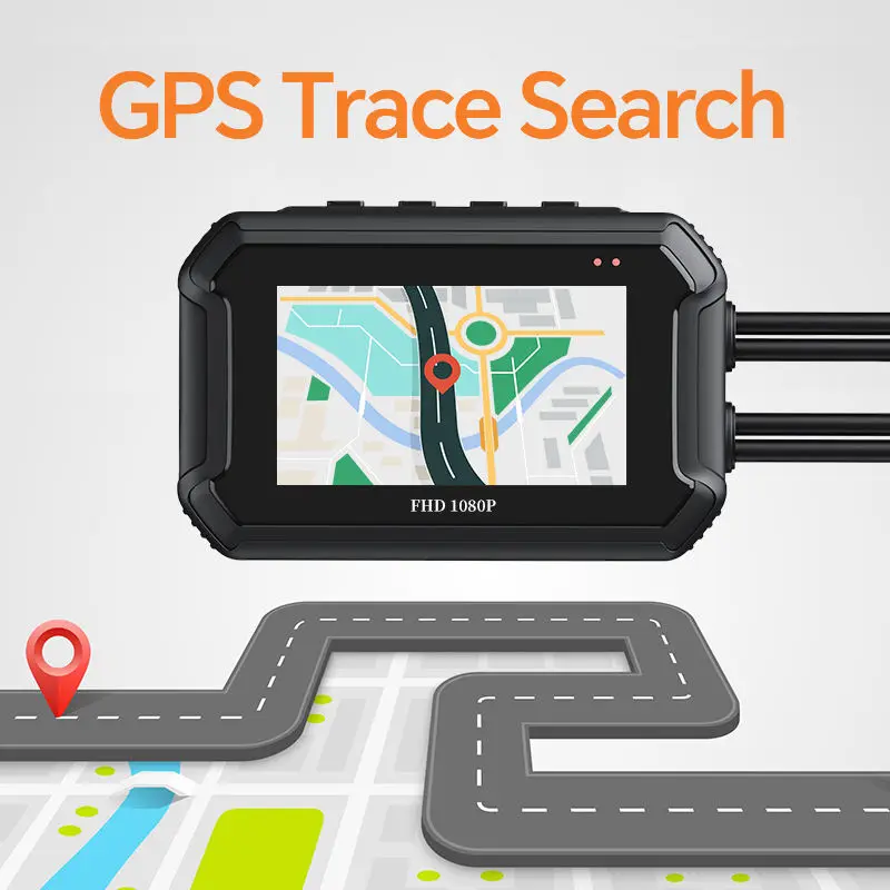 GPS Motorcycle DVR Dashcam Dual Lens 1080P 3.0" IPS Screen WiFi Super Night Vision 12 Months Warranty IP65 Waterproof G- — view 2