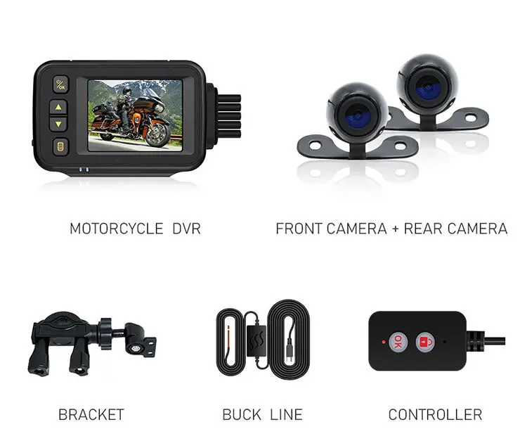 Carlover 2 Inch IPS Multifunction Waterproof Dash Cam Motorcycle DVR Accessory for Motorcycles — image 7