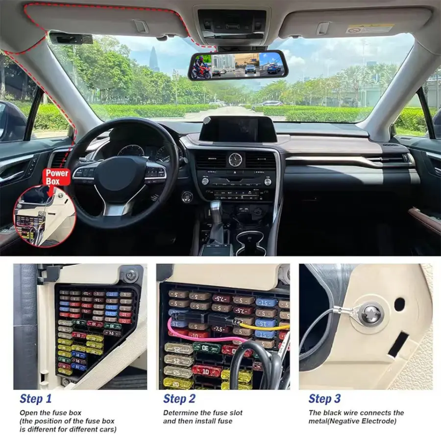 Carlover N98 9.66 Inch 4 Lens 2K ADAS BSD WiFi Rearview Car Camera Dash Cam — view 5
