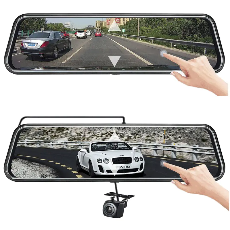 Carlover N6pro 10 Inch 2-CH Adas Bsd Wifi Rearview Mirror Car Camera Dashcam Front and Rear 4k Waterproof Camera Dash Ca — view 2