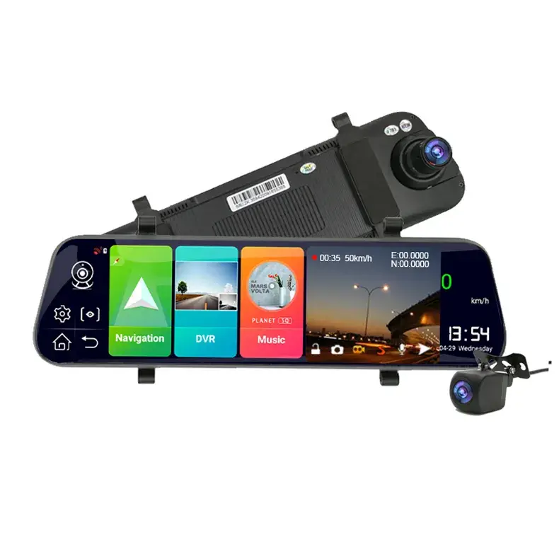 Carlover 10 Inch 4G WiFi GPS ADAS Dual Lens Car DVR Camera Android 8.1 Video Recorder Rear View Mirror FHD 1080P IPS Scr — view 1