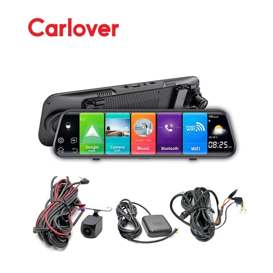 Carlover 10 Inch 4G WiFi GPS ADAS Dual Lens Car DVR Camera Android 8.1 Video Recorder Rear View Mirror FHD 1080P IPS Scr — view 4