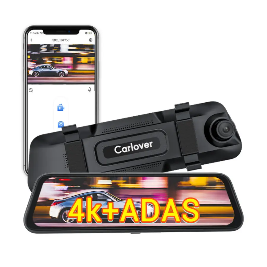Car Black Box Dash Cam 4k Car Mirrors with WiFi Connectivity Rear Camera with BSD Blind Spot Monitoring Reminder — image 3