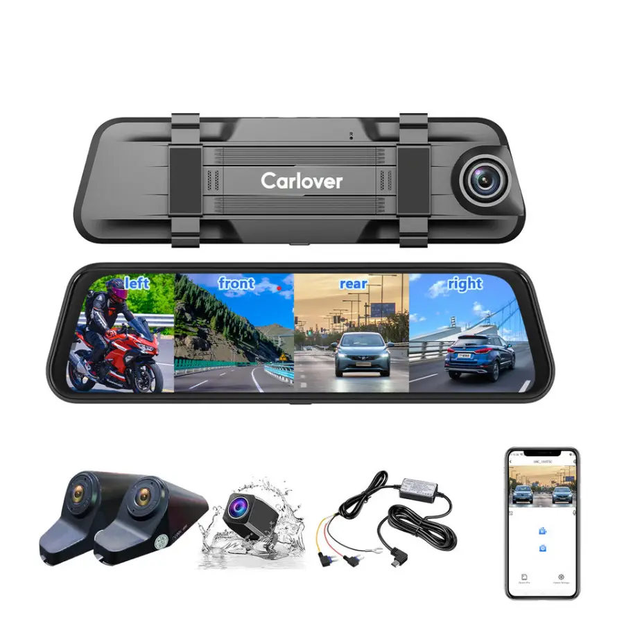 4K 10 Inch Touch Screen 4 Channel ADAS WIFI Mirror Car Camera Dash Cam Night Vision Made in China — view 2