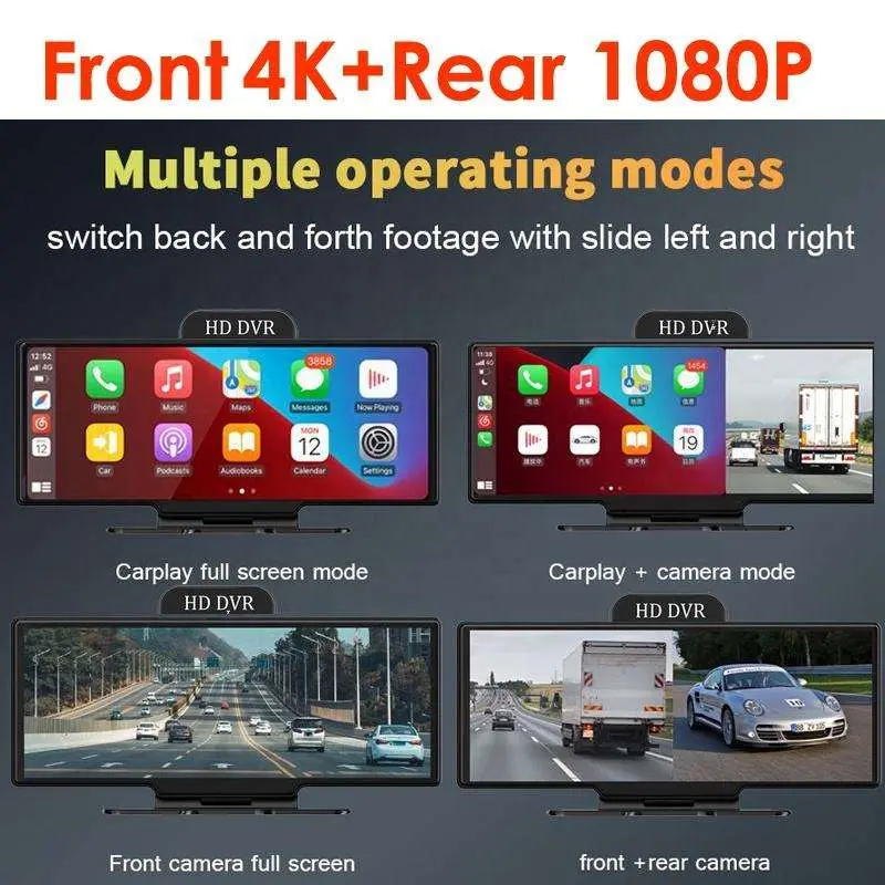 10.26inch 4K Carplay Dual Lens 170 Ultra Wide Angle IPS Screen Front/Rear Car Black Box DVR Dash Camera Video Recorder — view 5