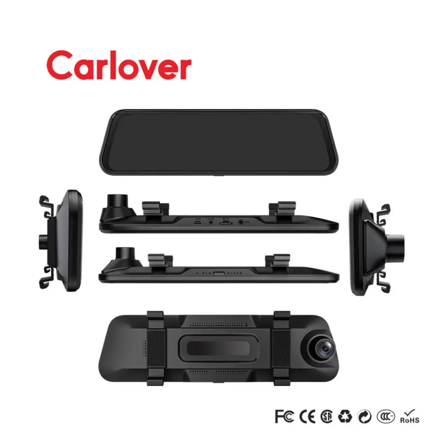 Rearview Mirror with Camera 1080p Dual Lens 10 Inch Touch Screen Dash Cam Video Recorder Loop Recording — image 4