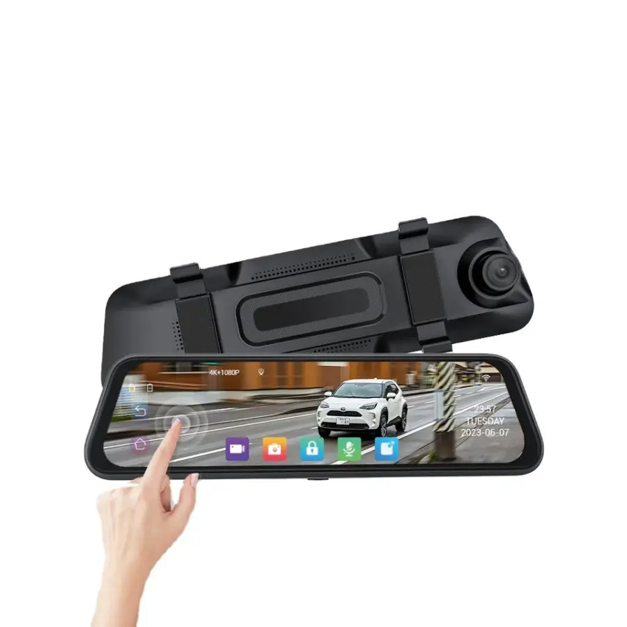 Carlover N8pro 4K Front & Rear View Mirror Car Camera Recorder with Touch Screen Super Night Vision & ADAS — view 1