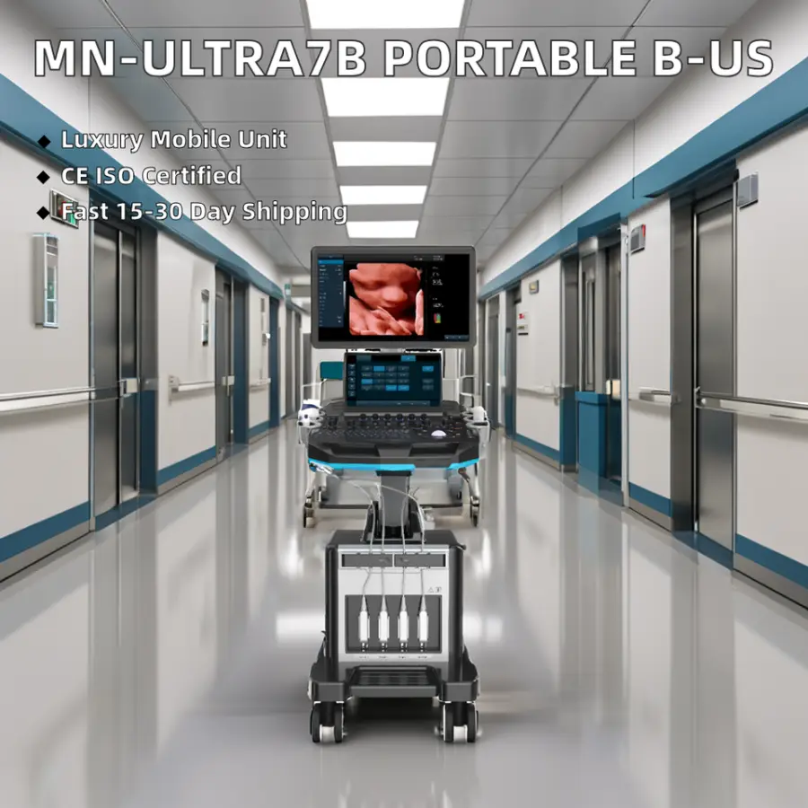 UMY UM-T50 Electric Portable Metal Color Ultrasonic Diagnostic Ultrasound Machine with 21.5" LED + 13.3" Touch Screen Movable — image 3