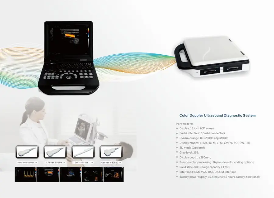 Portable Color Doppler Medical Ultrasound Machine for Clinic and Hospital — image 7