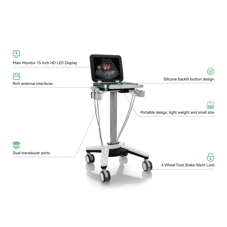 15 Inch HD LED Display Portable Ultrasound Machine Sen Factory Direct Sale Reasonable Price — image 7
