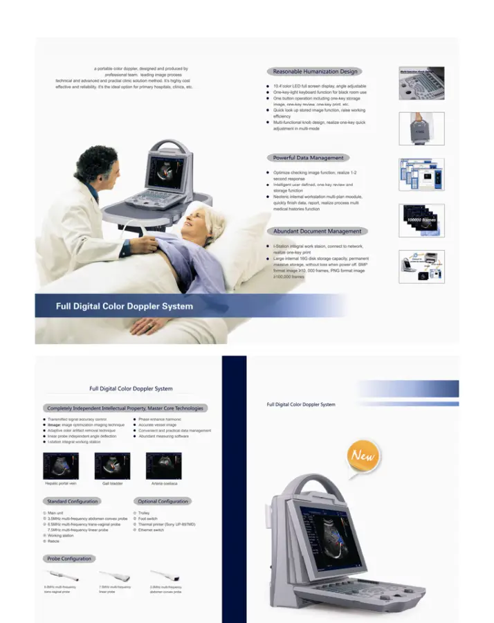 Human Color Ultrasound Portable Color Doppler Ultrasound Machine with Adjustable Screen for Clinic Use — image 5