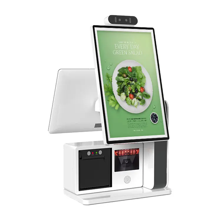 Cheap Terminal Point of Sale Systems Supermarket 15 Inch Dual Touch Screen Android windows 10 Cash Register Machine for Restaur — image 4