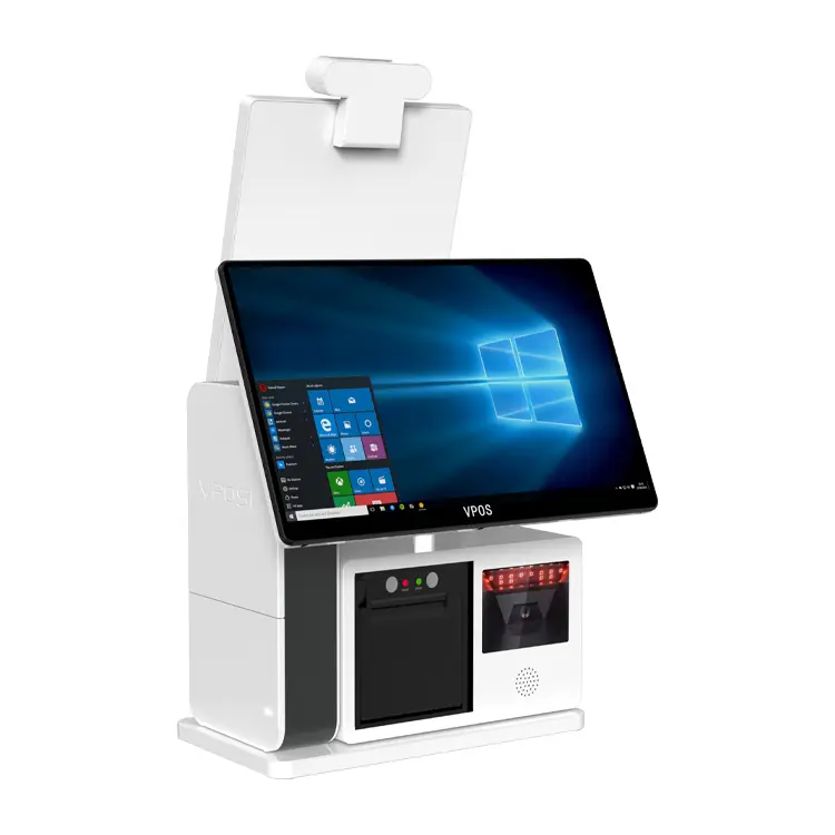Cheap Terminal Point of Sale Systems Supermarket 15 Inch Dual Touch Screen Android windows 10 Cash Register Machine for Restaur — image 5