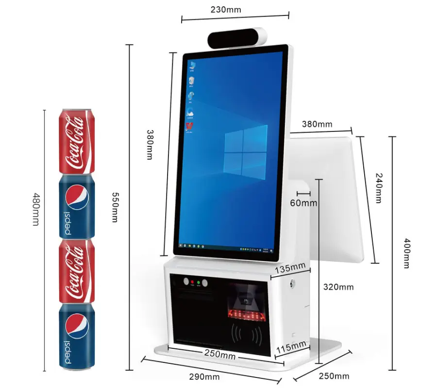 Wholesale Android 15.6'' & 21.5'' Fast Food Touch Screen POS System/Cash Register Windows All in One Point of Sale — image 5
