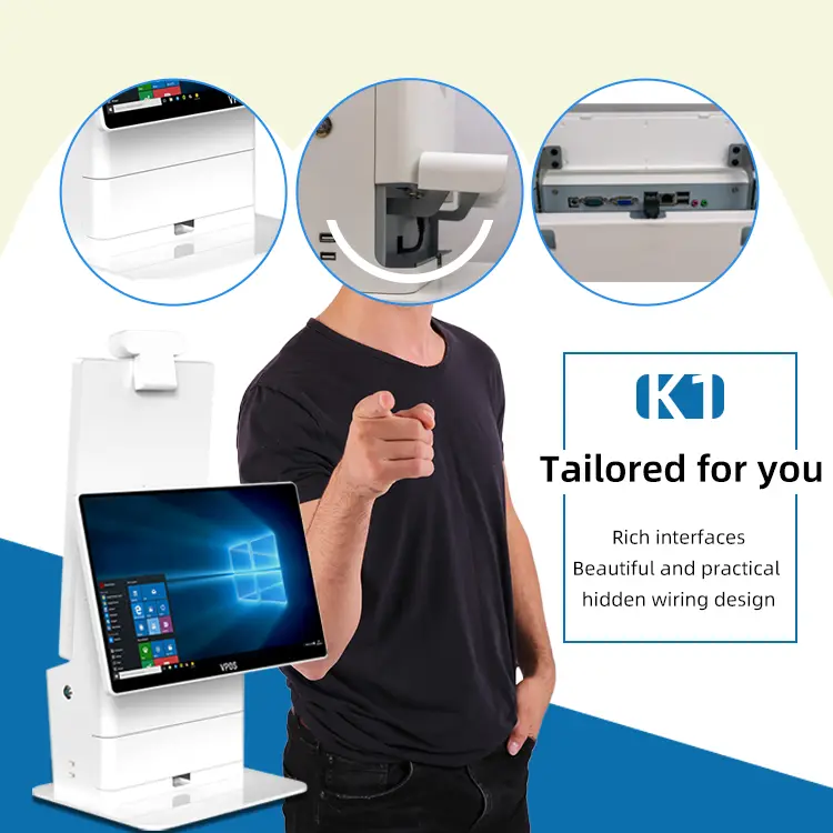 Wholesale Android 15.6'' & 21.5'' Fast Food Touch Screen POS System/Cash Register Windows All in One Point of Sale — image 6