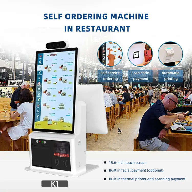 Wholesale Android 15.6'' & 21.5'' Fast Food Touch Screen POS System/Cash Register Windows All in One Point of Sale — image 7