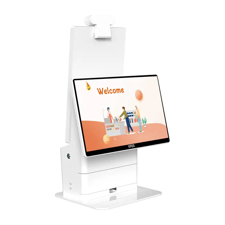 15.6 Inch TouchScreen Restaurants Pos Hardware System Self Service Cash Register Pos All in One With Printer Order Payment Kiosk — image 3