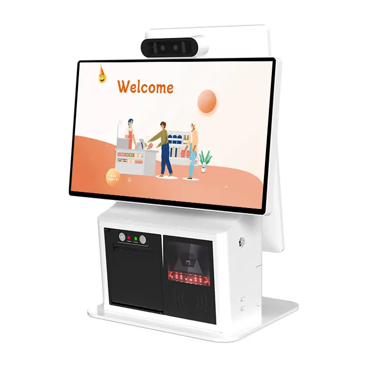 15.6 Inch TouchScreen Restaurants Pos Hardware System Self Service Cash Register Pos All in One With Printer Order Payment Kiosk — image 5