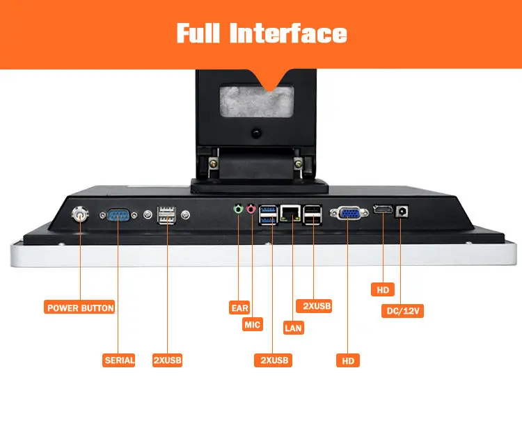 15.6 Inch Flat Touch All In One POS PC 10-Point Capacitive Touch For Supermarket Convenience Store Cash Register — image 3