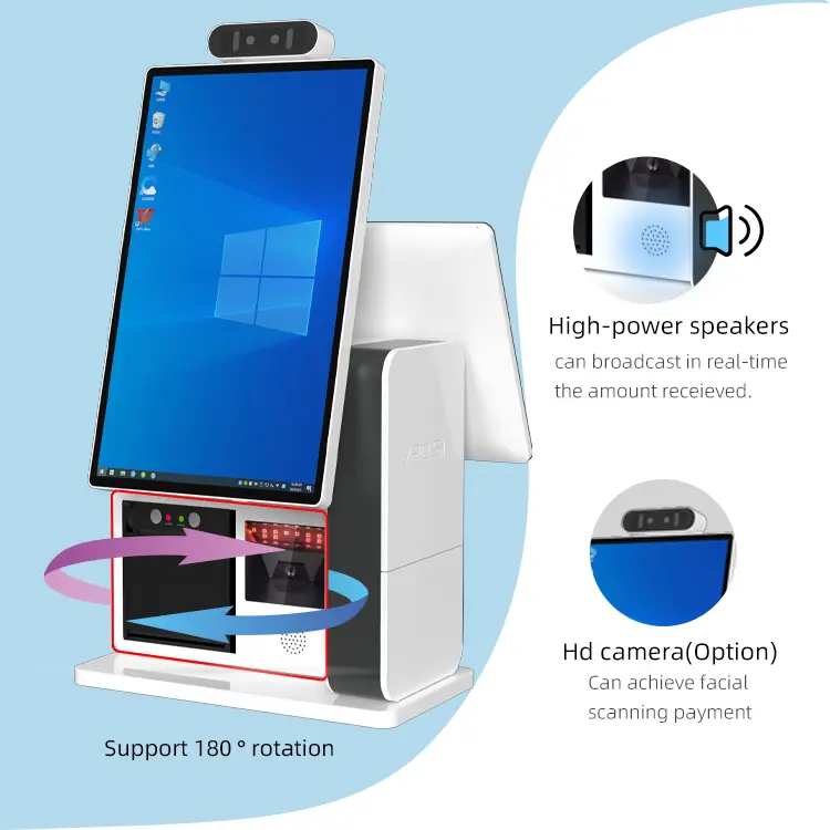 Self Service Cash Register Machine Pos Systems With Thermal Printer and Scanner 1D 2D Payment Self Checkout Kiosk Machine — image 3