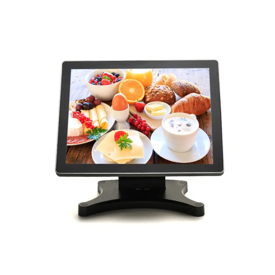 15" Flat Capacitive Touch All in One POS Machine 1024*768 Mitsubishi Sharp Panel for Supermarket Restaurant Retail Checkout — image 3