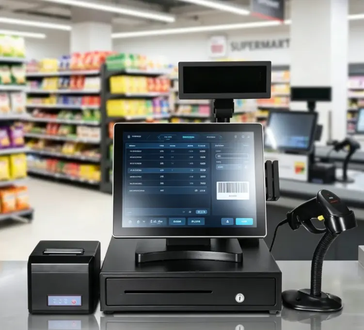 15 Inch Industrial Touch POS All in One 10-Point Capacitive Screen Cashier Terminal for Supermarket Convenience Store — view 1