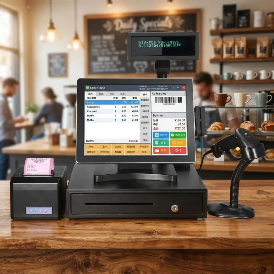 15" True Flat Touch Screen Cash Register All in One POS System for Restaurant Supermarket Retail Business — view 1