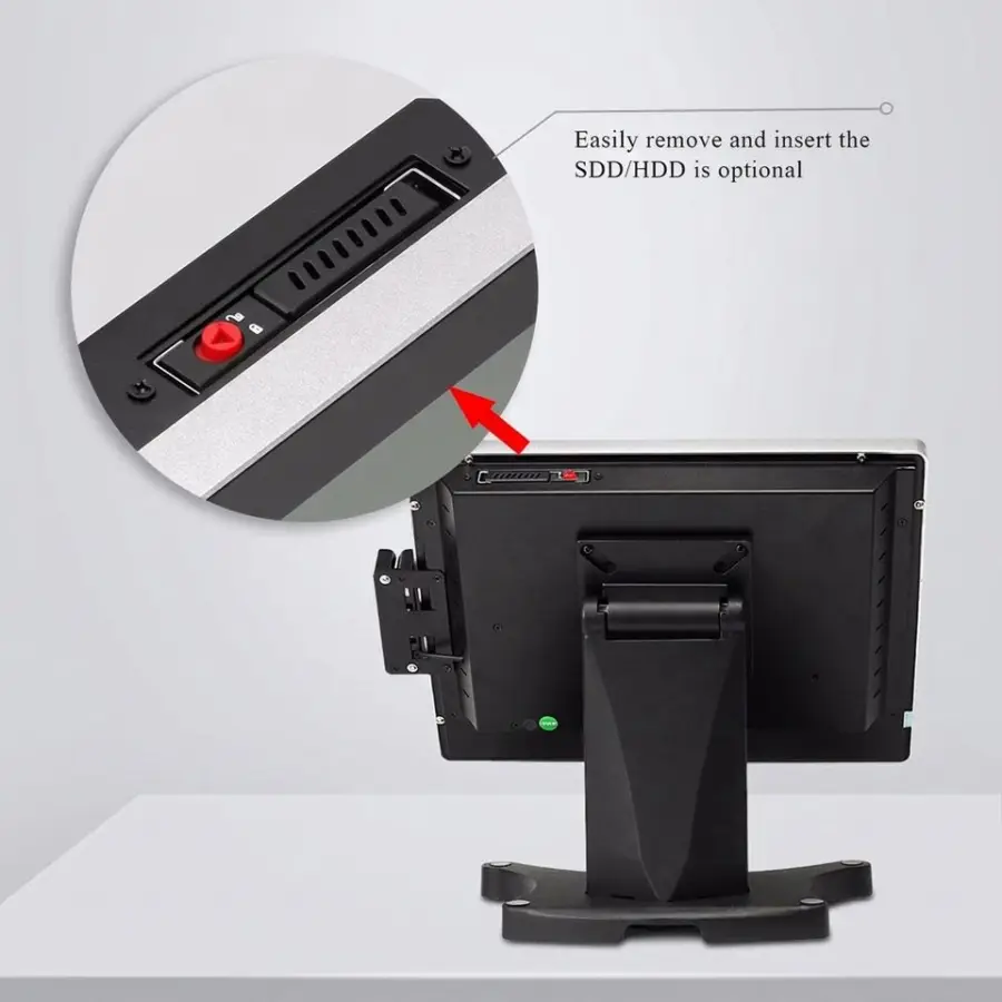 15" True Flat Capacitive Touch Industrial All in One Panel PC Retail Cash Register Terminal for Supermarket Convenience Store — image 6