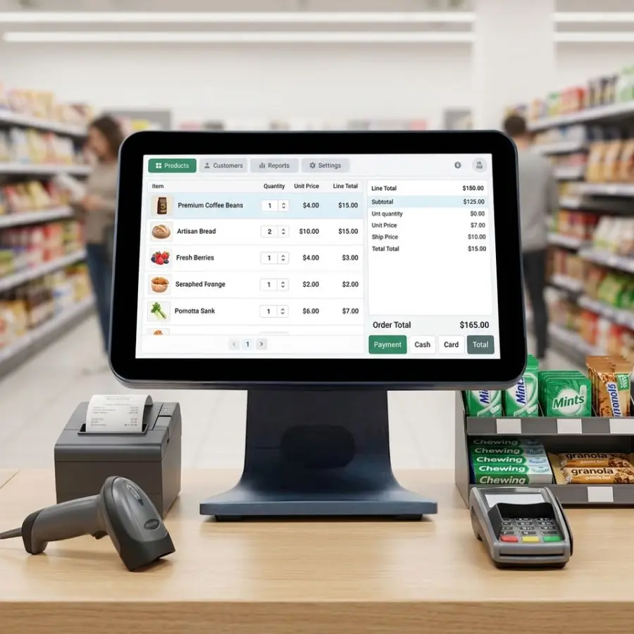15.6 Inch Capacitive Touch Screen Ordering System Cashier Machine Pos System Terminal for Store — view 1