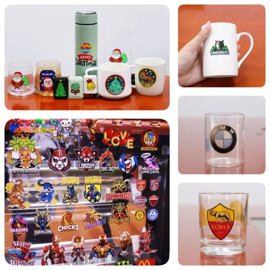 2025 Best 40/60cm Uv Dtf Stickers Printer with Gold Foil Varnish Gift Customization for Cups Perfume Bottles Keychain Phone case — image 4