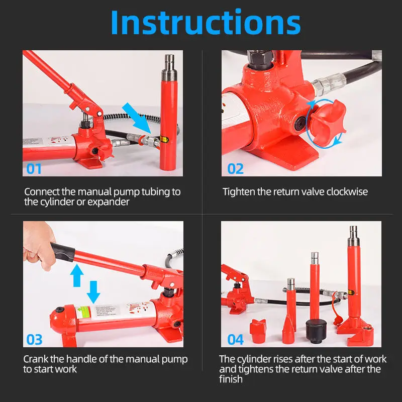 Made in China 10T Auto Body Frame Repair Hydraulic Porta Power Auto Repair Kit Jack — view 5