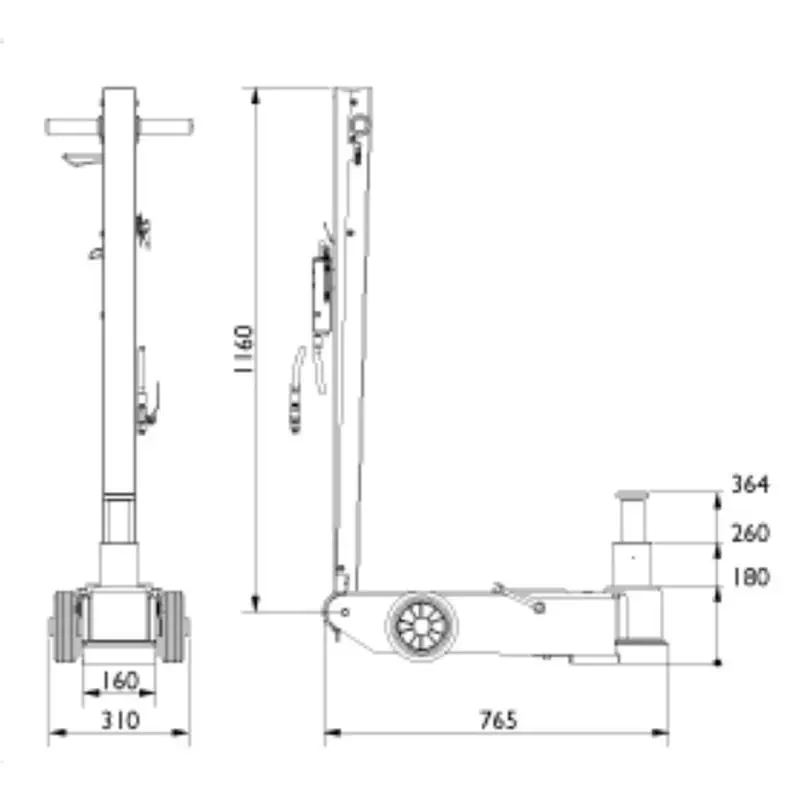 High Tonnage Portable Pneumatic air Hydraulic Jack Automatic Double Action for Truck Lifting Bridge — view 5