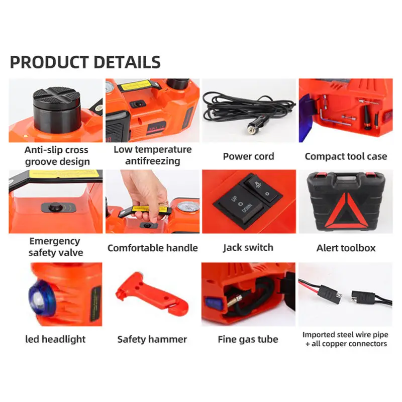 Versatile Outdoor Heavy Duty 5t 4 in 1 Electr Jack Kit 3 in 1 Electric Hydraulic Car Jack — view 5