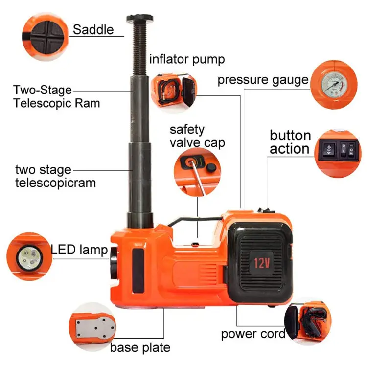 Car Repair Tool All-in-one Automatic 12v 5 Ton Electric Jack for Sedans and SUV — view 6