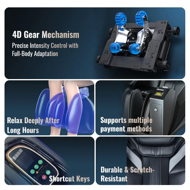 T60-SY Zero Gravity Full Body Electric Massage Chair Vending Commercial Coin Operated Airport Mall Bill Acceptor Payment — view 2
