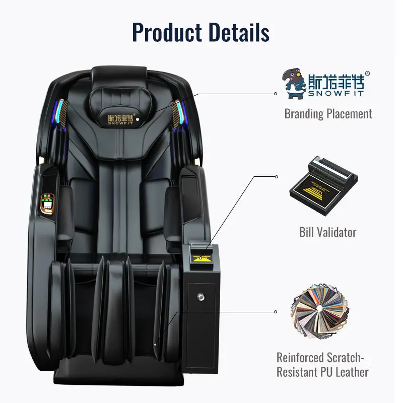 T60-SY Zero Gravity Full Body Electric Massage Chair Vending Commercial Coin Operated Airport Mall Bill Acceptor Payment — view 5