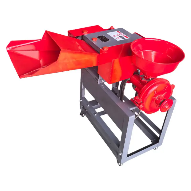 New Electric Engine Chaff Cutter Forage Chopper Home Use Livestock Feed Silage Machine Wheels Capacity High Safety — view 2