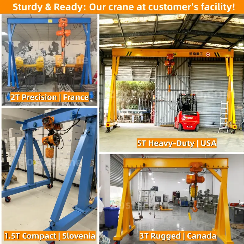 3ton 5ton 10ton Portable Gantry Crane Height Adjustable Light Duty Small Frame Portable Mobile Gantry Crane for Warehous — view 4