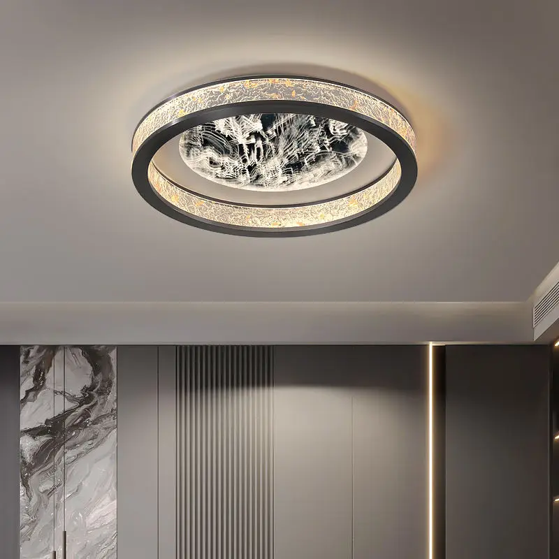 Italian Minimalism Luxury Modern Bedroom Round LED Acrylic Ceiling Lamp Dimmable Light Home Hotel Lobby Banquet Hall Roo — view 2