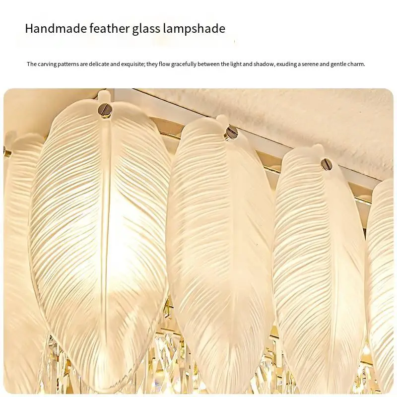 Luxury LED Gold Ceiling Crystal Villa Banquet Hall Style for Living Room Bedroom Hotel Whole House Decor Dimmable Middle — view 3