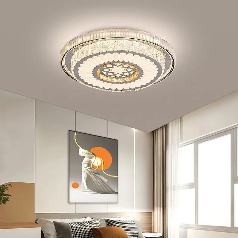 Luxury Middle Bedroom Ceiling Light Crystal LED Eye-Caring Dimmable Home Light for Wedding Banquet Hall Villa Hotel Deco — view 1