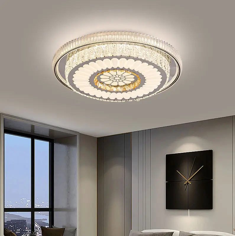 Luxury Middle Bedroom Ceiling Light Crystal LED Eye-Caring Dimmable Home Light for Wedding Banquet Hall Villa Hotel Deco — view 2