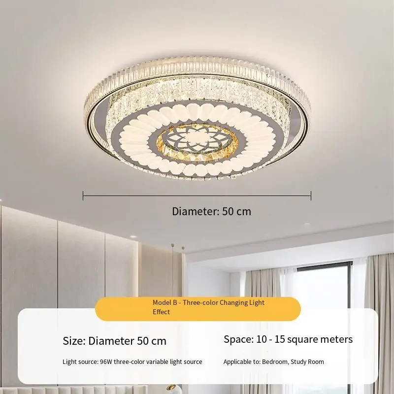 Luxury Middle Bedroom Ceiling Light Crystal LED Eye-Caring Dimmable Home Light for Wedding Banquet Hall Villa Hotel Deco — view 4